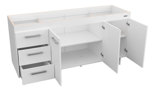 Bajo Mesada 1,60 Mts Mueble De Cocina Sin Bacha Color Blanco