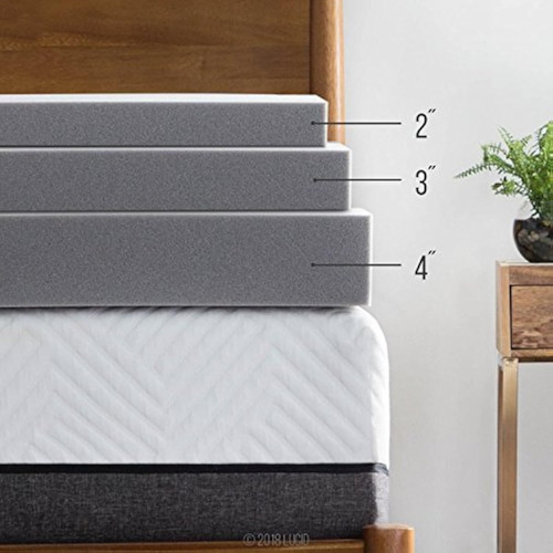 Cubrecolchón Lucid De 4 Pulgadas Con Espuma Viscoelástica Co