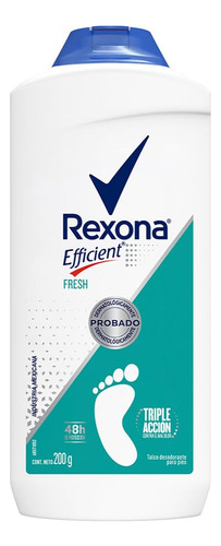 Talco Desodorante Para Pies Rexona Efficient Fresh, 200 G
