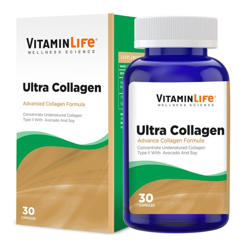 Collagen Ultra Colágeno Vitamin Life X 30 Cápsulas 340 Mg Sabor Sin sabor
