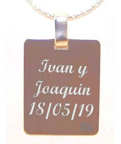 Conjunto Foto Medalla Plata 925 15x19mm + Cadena Hombre