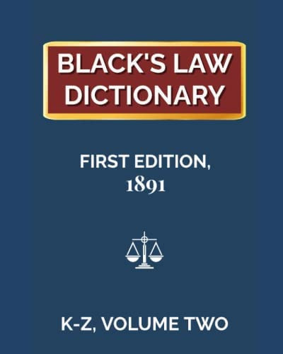 Libro: Blackøs Law Dictionary, First Edition 1891, Volume