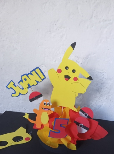 Imagen 6 de 10 de Pokemon Centros De Mesa Adorno Para Torta Pokemon Topper