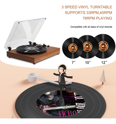 Tocadiscos Para Reproductor De Cd Mzeliking Records Con Bt5.