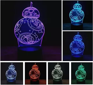 Star Wars 3d Luz Nocturna Robot Usb Regalo Niños Colección