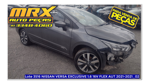 Sucata Nissan Versa Exclu 1.6 16v Flex Aut 2021 Pecas