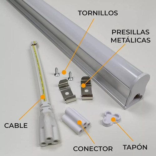 Tubo Led T5 Integrado Lámpara 60cm 9w Luz Neutra 4000k X2