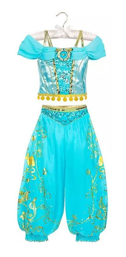 Disfraz Princesa Jasmine Para Niña, Aladdín: Disney Talla 10