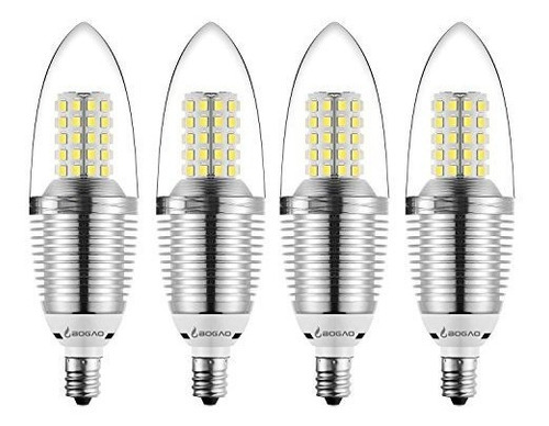 Bogao 4 Bombilla Led Paquete Candelabro, 12w 6000k Blanco D