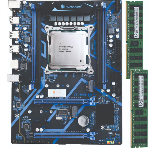 Kit Xeon 2680v4 + Placa Huananzhi Pd4 Turbo + 32gb Ddr4 Cor Branco