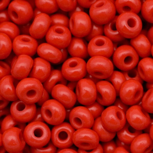 Miçangão Leitoso 6/0 Preciosa Jablonex Guias Brajas Proteção Comprimento 4.1 Mm Cor Vermelho Diâmetro 4.1 Mm