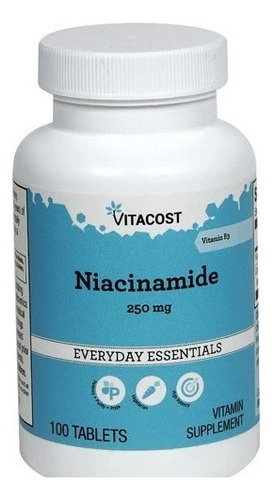 Niacinamide  Vitamina B 3  250 Mg 100 Tabletas De Vitacost