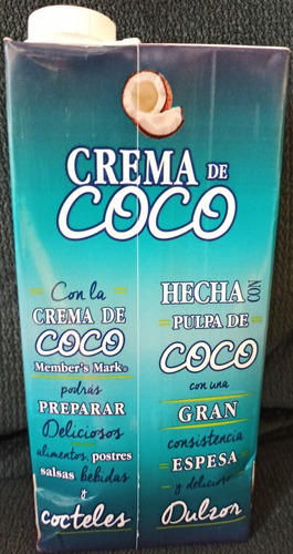 Crema De Coco Member's Mark Caja De 1 Litro De Pulpa De Coco