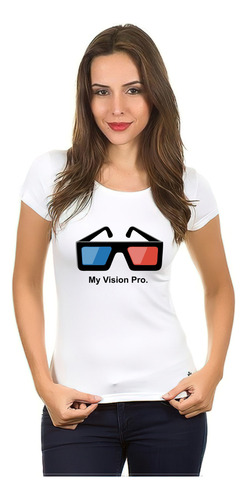 Playera Lentes 3d Parodia Pro Vision Geek Mujer Punch