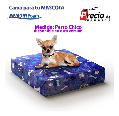 Cama De Memory Foam Chica Con Funda Lavable Para Perro