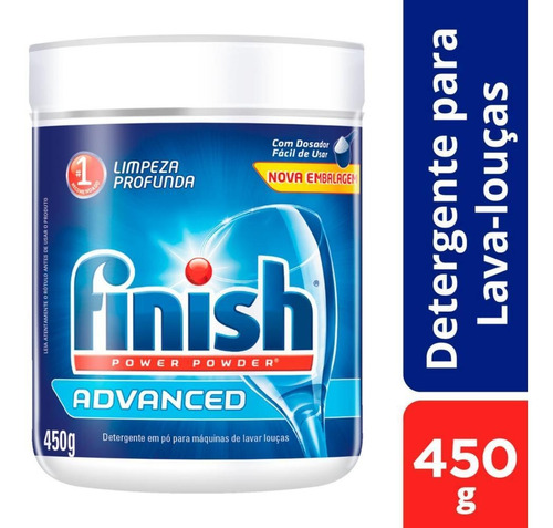 Imagem 1 de 5 de Finish Detergente Lava-louças Em Pó 450g Limpeza Profunda
