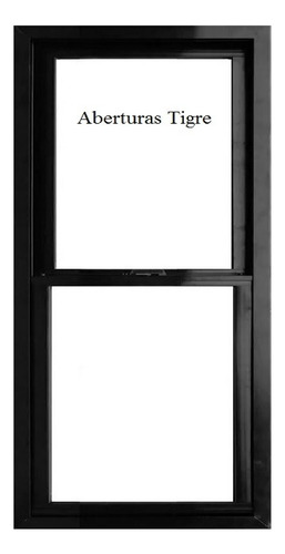 Ventanas Guillotina Aluminio Negro 60x80 Con Vidrio Y Reja