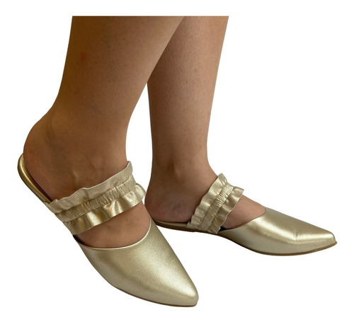 Imagen 6 de 10 de Zapato Flat Dama Felipe Rentería Moda Puntal Olanes