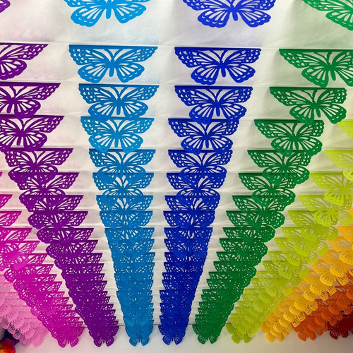 Mariposas De Papel Picado De Colores Colores Mariposas 35x24