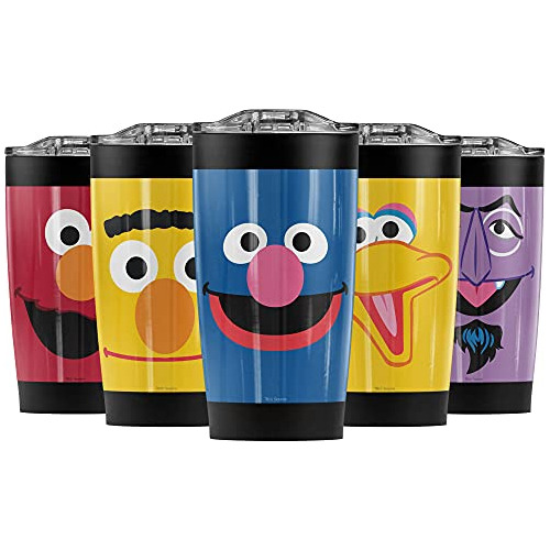 Vaso De Acero Inoxidable Cara De Grover De Sesame Stree...