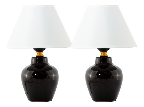 Lámpara De Mesa Dark Decor Negro E27 40w 1 Luz Color de la pantalla Blanco