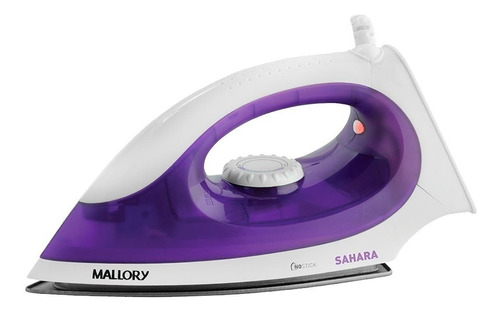 Ferro De Passar Roupas Mallory Sahara Base Antiaderente 110v Cor Branco/Roxo 127V