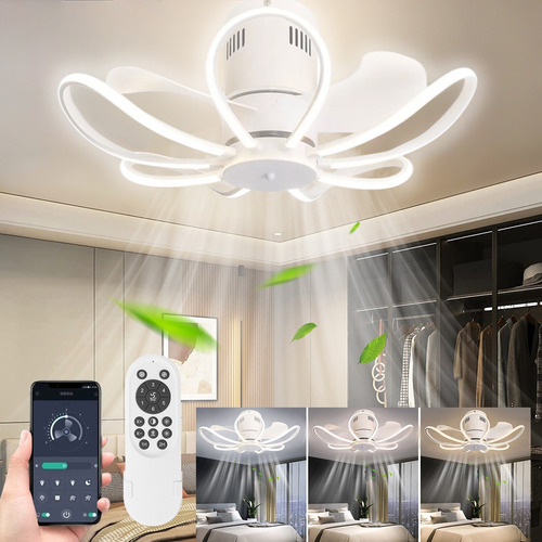 Ventilador Techo Luz Moderno Dimmable + Control Remoto Y App