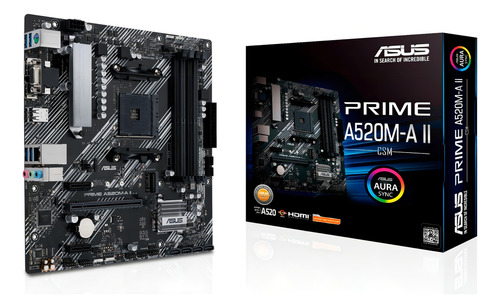 Mother Board Asus Prime A520m-a Ii/csm Ddr4 Am4 Hdmi Vga Dp
