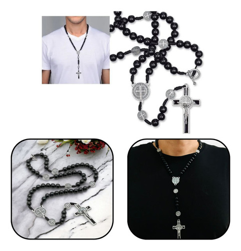 Colar Terço Masculino Madeira São Bento
