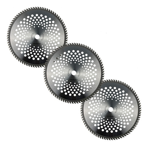 3 Lâminas Disco Serra 80d Roçadeira Stihl Fs160 Fs220 Fs280 Cor Prateado