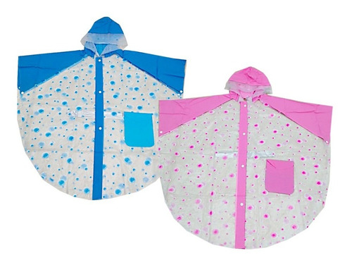 Capa Impermeable Para Niños Ruana Transparent Lluvia Colores