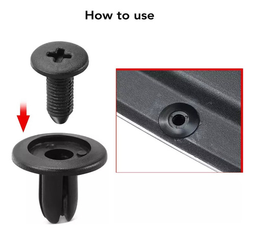 Car Fender Push Tipo Rebites De Plástico Preto Fixad 7mm