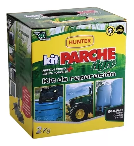 Kit Parche Agro 2kg Reparacion Fibra De Vidrio Resina Hunter