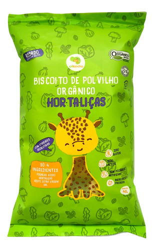 Biscoito Polvilho Hortaliças Vegano Orgânico Crilancha 40g