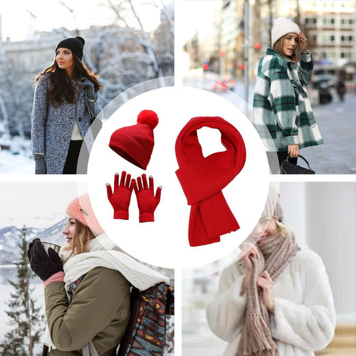 H Conjunto De Gorro Y Bufanda Conjunto De Invierno 3 En 1