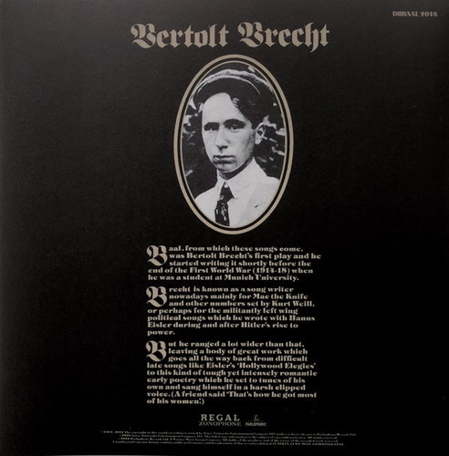 David Bowie In Bertolt Brecht's Baal Vinilo 10 45 Rpm Ep
