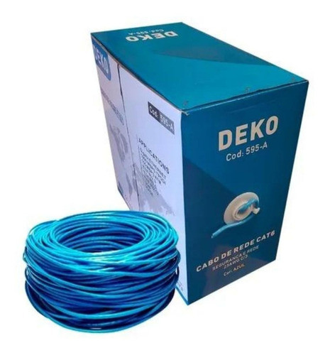 Cabo De Rede Lan Cat6 Utp Azul Deko 305m