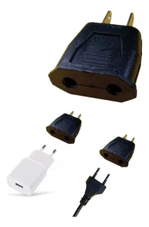 2 Clavija Adaptador Convertidor De Europeo A Americano