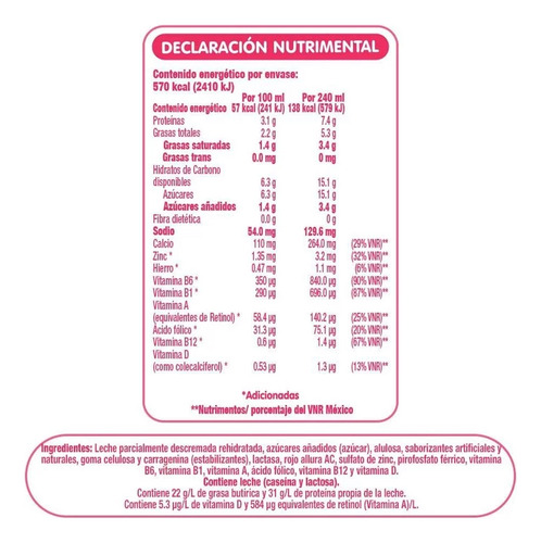 Leche Alpura Vaquitas Sabor Fresa 1 L. 12 Pzs.