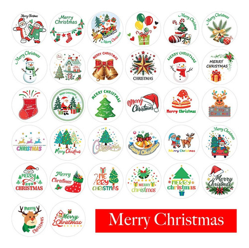 Rollo De 500 Pegatinas Navideñas Para Hacer Estilo G