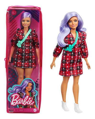 Barbie Fashionistas Doll #157, Con Curvas Y Pelo De Lavanda.