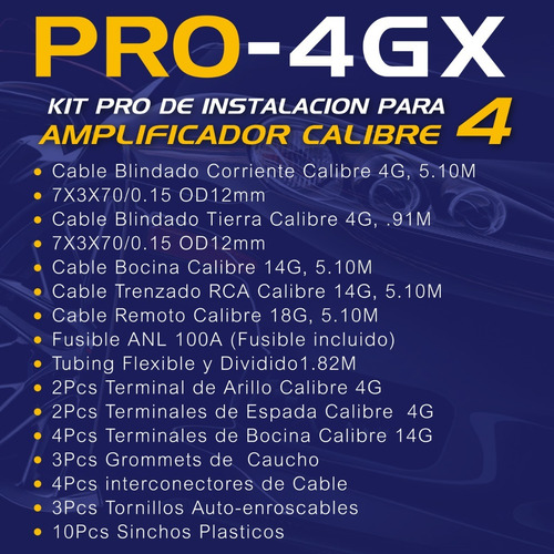 Imagen 3 de 3 de Kit De Instalación Calibre 4 Con Accesorios Steelpro Pro-4gx