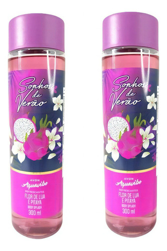 02 Colônia Refrescantes Aquavibe Avon - Flor De Lua E Pitaya