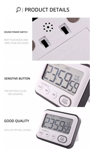 Temporizador E Relogio Timer Despertador Lcd Digital