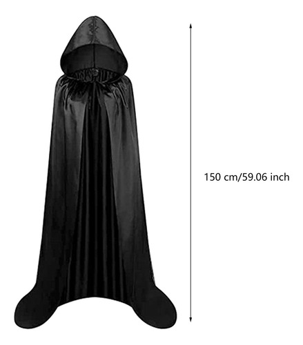 Capa Con Capucha Y Cuello Capa De Halloween Para L Negro