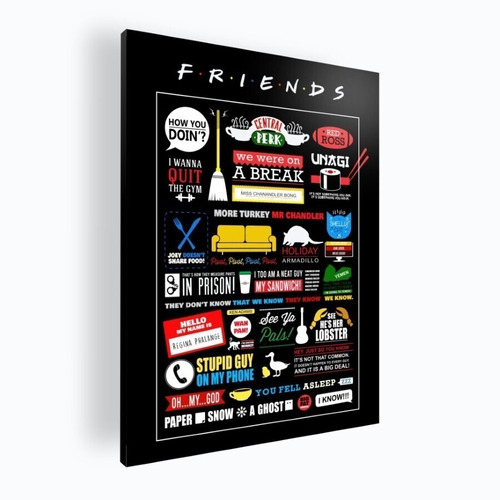 Cuadro Moderno Mural Poster Frases - Friends 42x60 Mdf