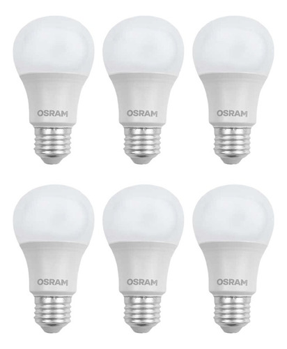 Focos Led Osram Luz Cálida 6 Focos De 8.5 Watts Equivale 60w Color de la luz Blanco cálido
