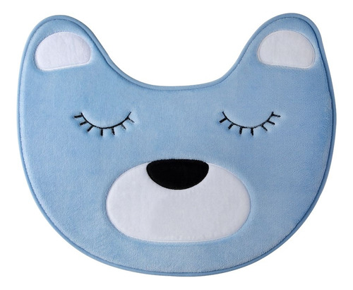 Tapete De Pelúcia Para Porta 58cm Urso Ursinho Infantil Cor Azul