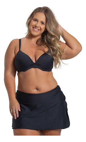 Biquíni Plus Size Feminino Com Saia E Bojo Meia Taça Sukini