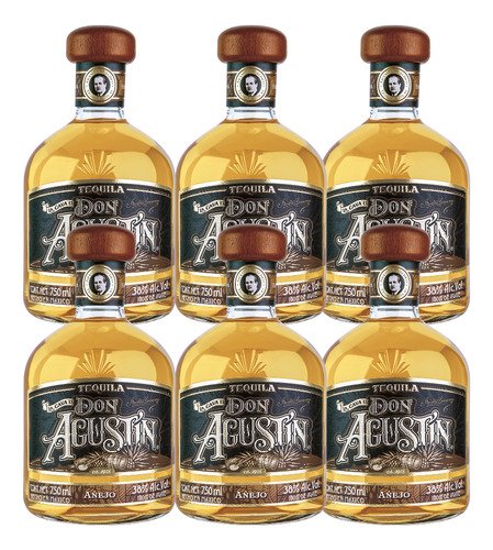 Caja De 6 Tequila La Cava De Don Agustin Añejo 750 Ml